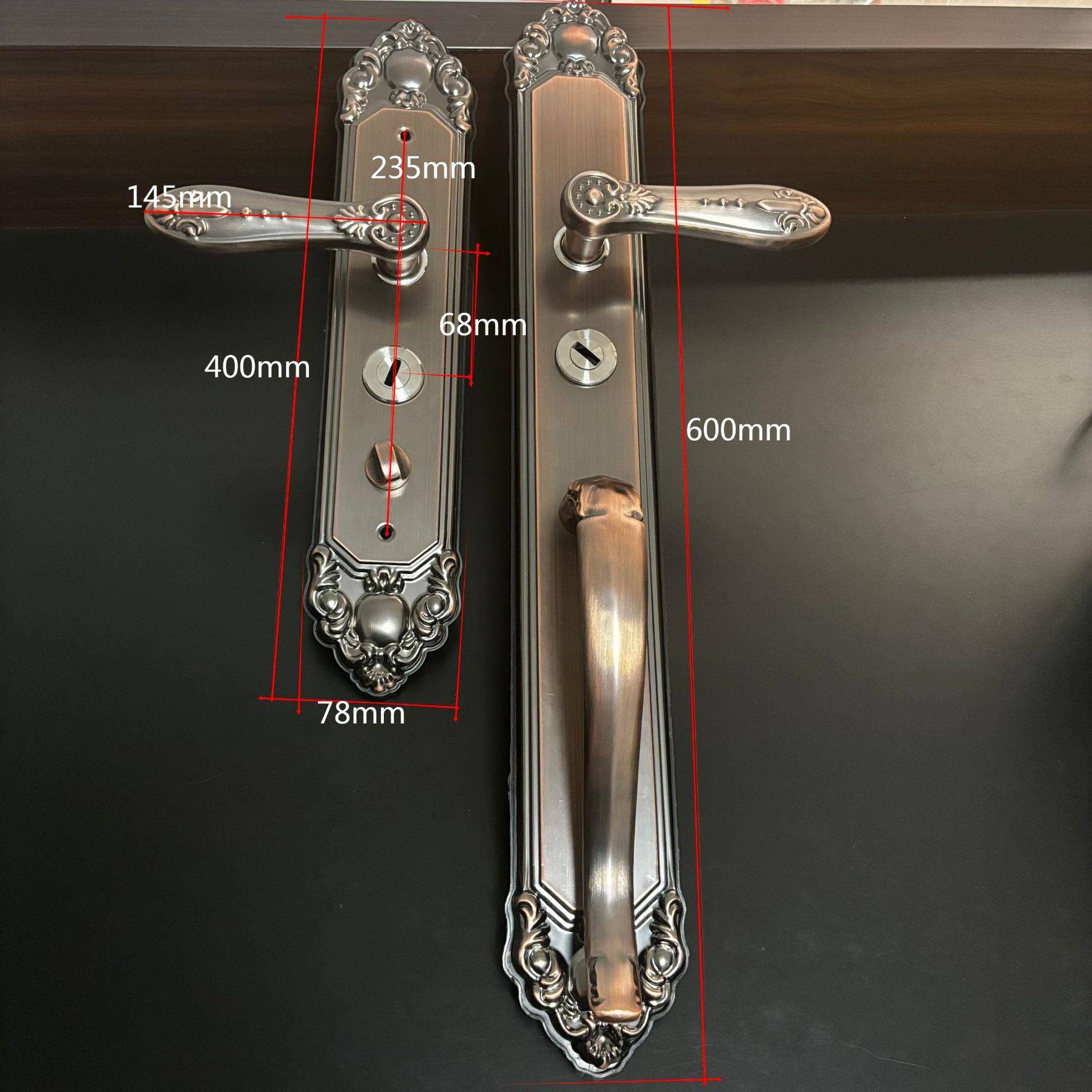 不锈钢通盗门手大欧花灰古双拉簧庭院门别墅大门HWF拉手用防尺拉