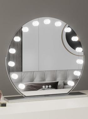 妆台镜子化妆妆镜台式led带梳灯泡桌旋面69040大号梳镜家用卧室网