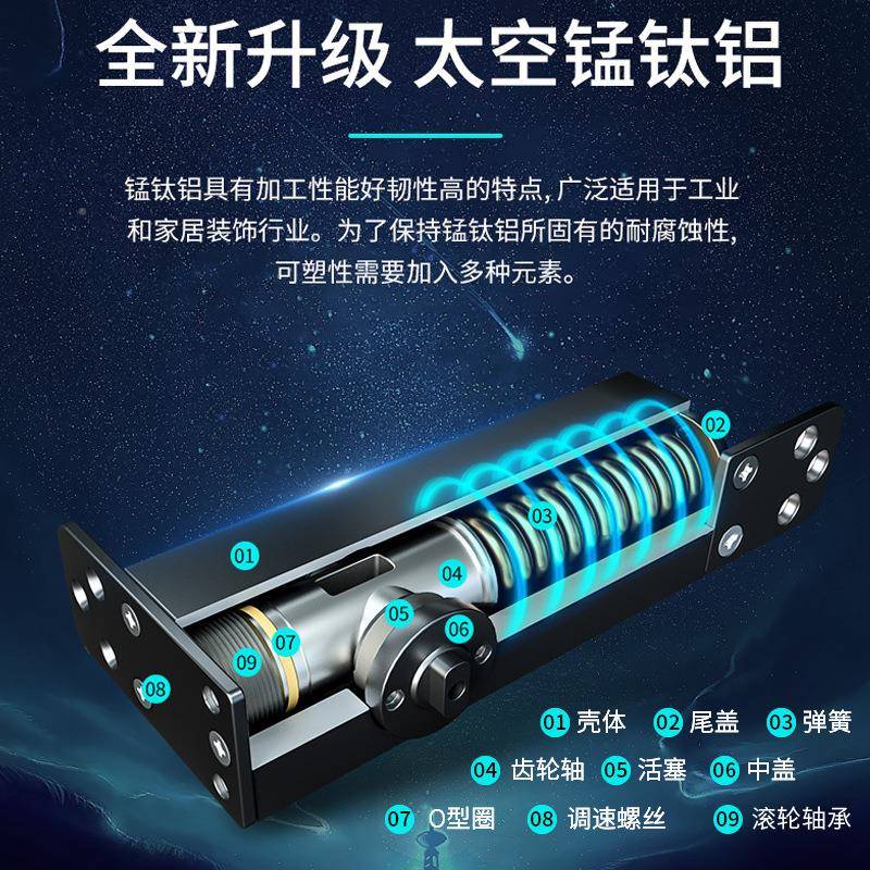 关免挖坑木门地弹簧自动门器有UHR框门免槽地簧开90度定藏位暗地