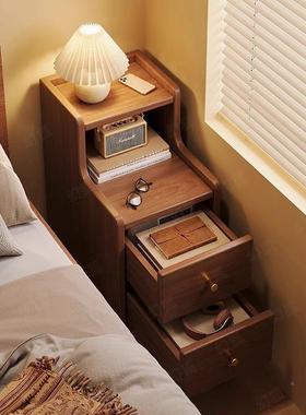 床柜家简用约现代简易头纳柜带锁迷你储物柜72165小型卧室床边收