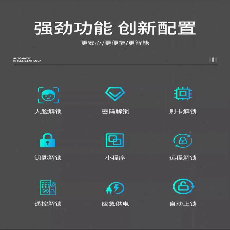 改老式防盗门指纹人脸识别庭院密码锁锁门大铁门牛头锁防na-198s-