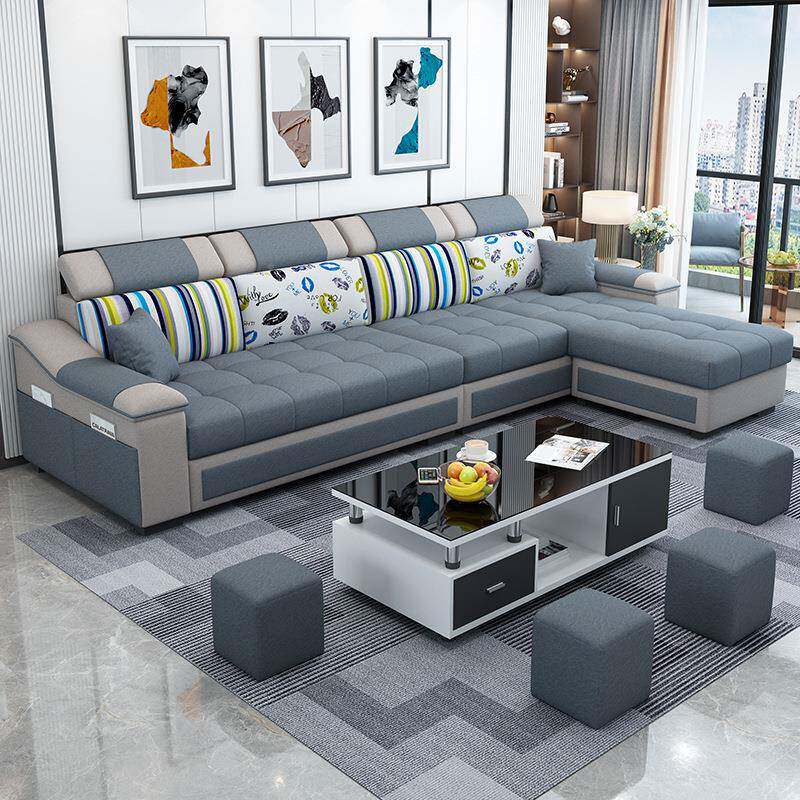 布艺家沙发用现代奢简约轻客厅出租房小户型科技布ZOO家具组合套