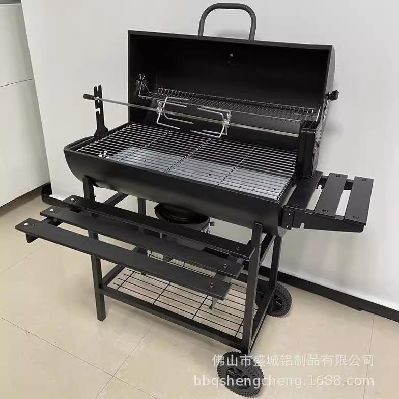 用烧烤炉庭院别墅木q炭烧烤架烤户外炉美XQL家式bb电动烤架焖烤5