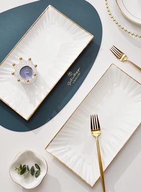 骨瓷长方寿司盘12UVG英寸鱼盘酒店餐厅西盘点餐心盘用形长条盘家