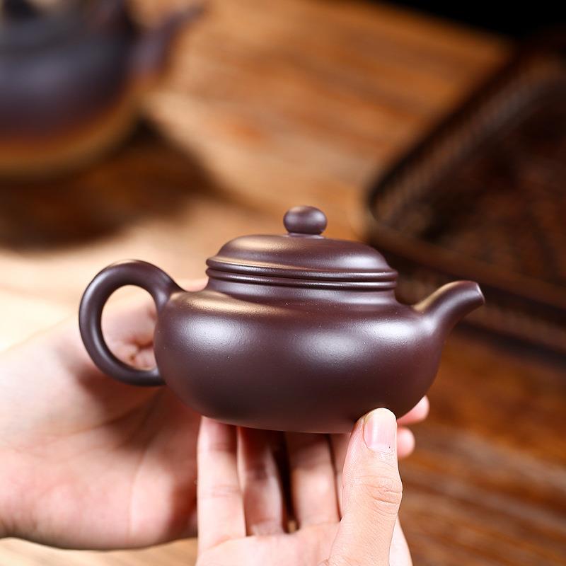 高质仿古工紫砂壶宜家POT兴原矿名紫泥品茶壶家用款全手泡茶壶茶