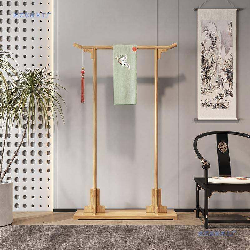 古新中式典仿古实木帽架卧室落地衣架酒店民宿VHF秀衣禾服装店挂