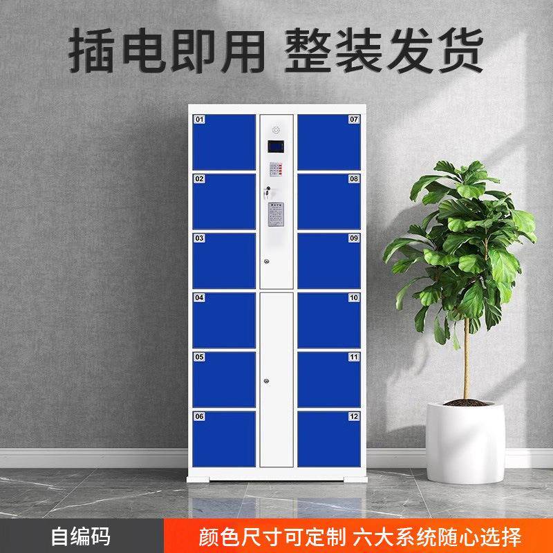 电子存包柜商智超市能储物人柜自编码刷WVV场卡指纹脸识别物品寄