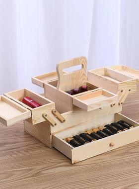 复整式提盒子抽屉式把收纳柜实木面理盒多层储桌物柜多功90591能