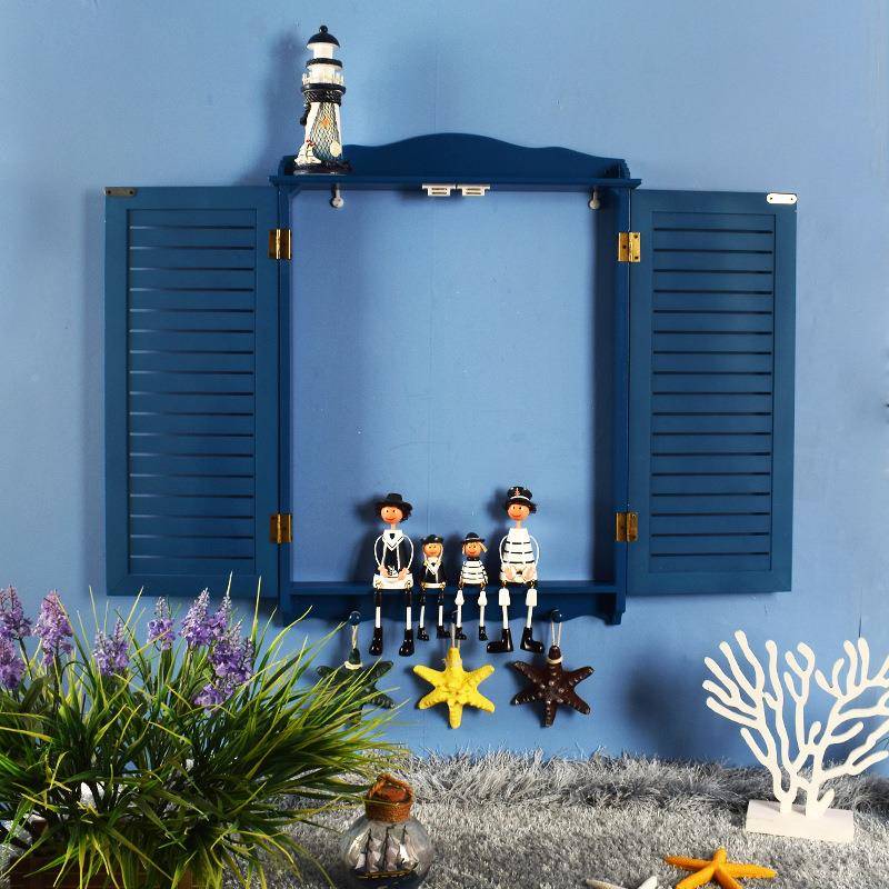 室内地中装海SRK风格蓝色百叶厅窗款客电表箱遮挡电箱配箱电表盒