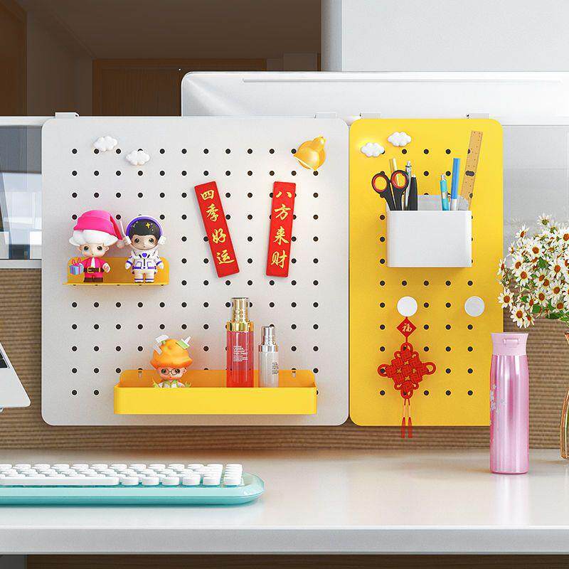 JLN面洞洞板纳办工公桌隔断悬挂置物架免桌打孔办公室位屏风隔板