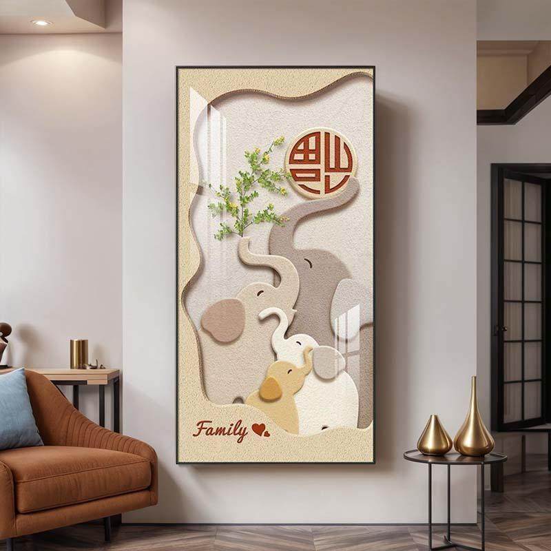奶油风大入玄户走廊过道关装版饰画挂画福字寓意好象进门竖SLH壁