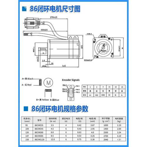86闭环步进机86CME45-85垒XXU3580120BZ套装电驱动器86CH德株