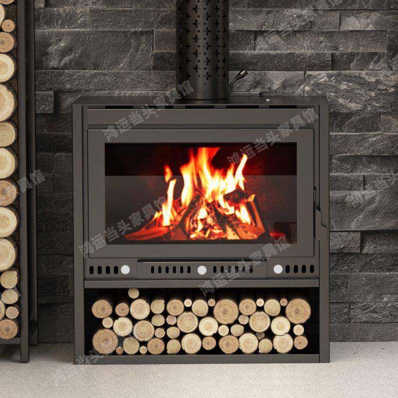 壁炉真火木柴柴火炉村内取暖内家用燃木柴484欧式匠人柴火室型室