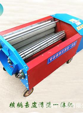 脱脱皮清洗机剥壳清洗动一体机电核桃皮机青去核HCT桃皮机