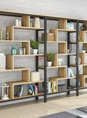 简易书架置架约客铁厅落地简IXZ隔物断办公室货架展示柜储物博古