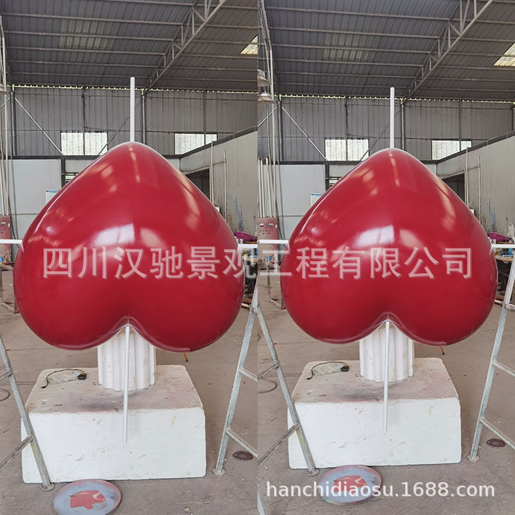 玻璃钢桃心创意大型雕塑摆件