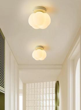 奶油风过代道灯现简约廊户玄关灯入阳台衣帽间原木82460南走瓜灯