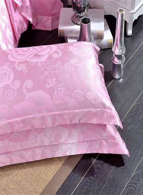 枕套一对装2只ZG-67546枕套缎提贡花单件生宿学舍头枕芯套单双人4