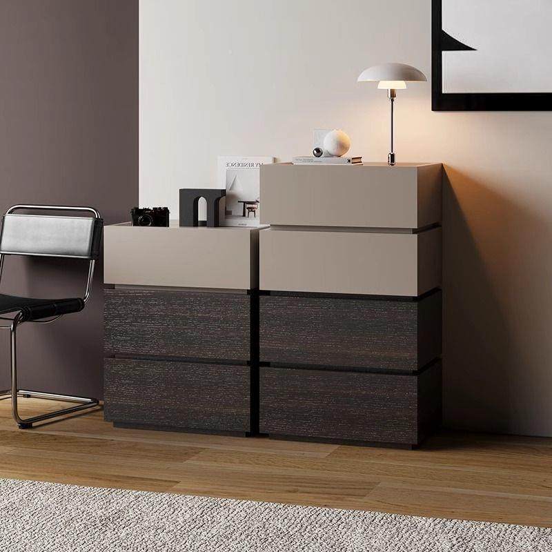 纯实木简约储室现代斗柜客厅餐边柜抽屉五斗立柜卧-靠床尾墙物收