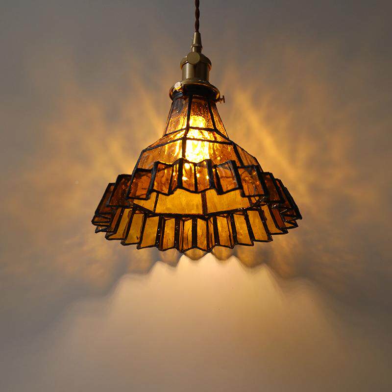 [瓦玄灯]美485式中古灯vintage吊灯法式餐客厅卧室关复古玻厅璃具