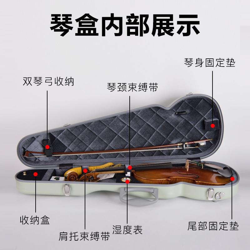 台氏碳维琴盒超轻便携防水摔航空托运耐小提琴度盒电纤子UQN湿表