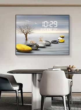 新中式12162山水电子免时钟电表箱装盒饰客画打孔配电箱电闸遮挡