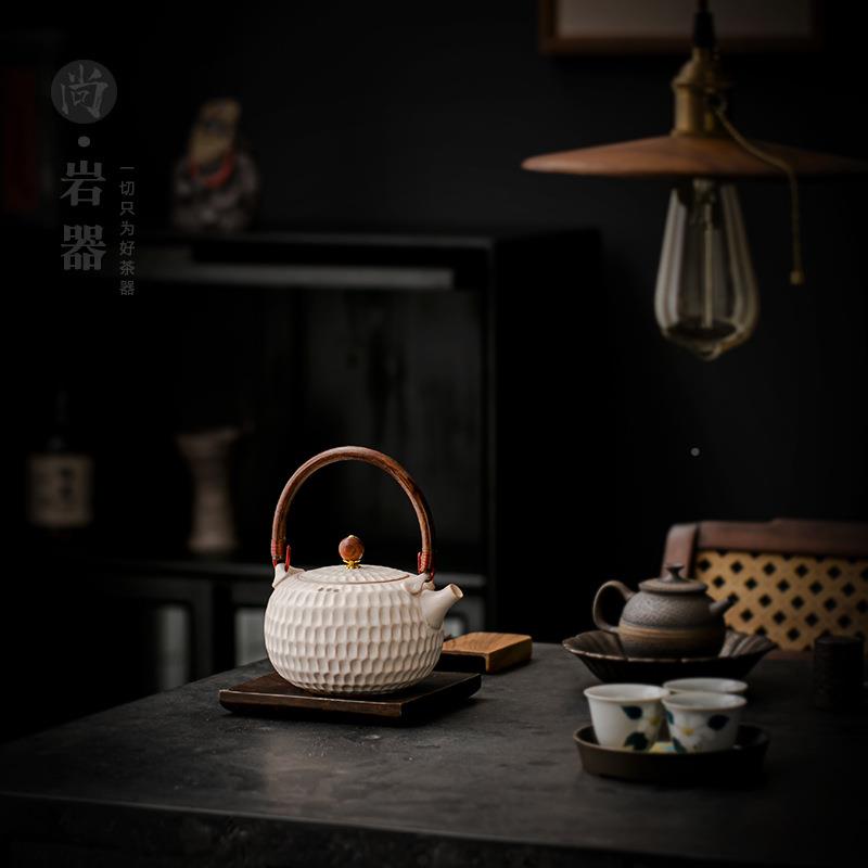 复古白色陶陶把壶侧家用瓷煮茶泡茶器养生壶70046电陶炉全套壶围