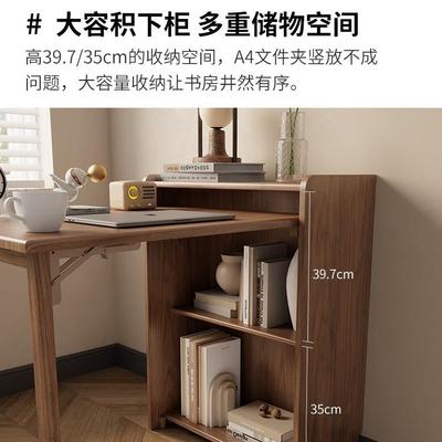 实折叠书桌角小木户型书柜书架桌一NLO体家用转电脑子卧室学习s^