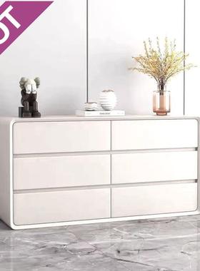 zsr奶油风轻奢实木超纤皮卧室客厅,无需安装斗柜收纳柜,极简风新