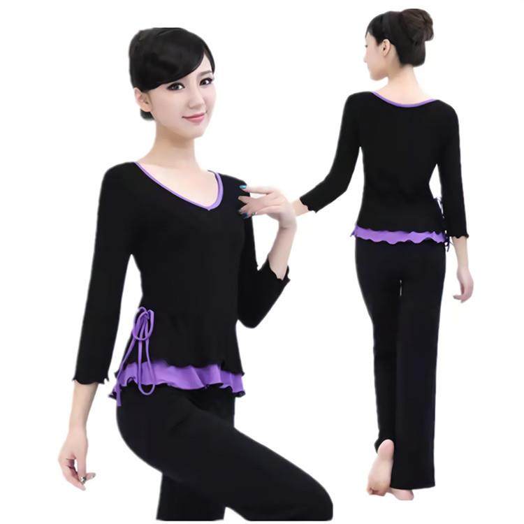 新款舞蹈运动服现货成人女练功服套装V领莫代尔显瘦跳广场舞服装,3C数码配件,其它配件,淘宝优惠券,粉丝福利购,淘宝优惠卷