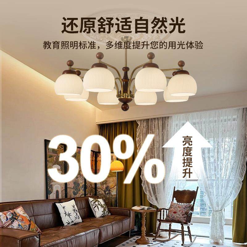 法式中古风厅卧吊灯客室餐厅美式350吊灯复古高级感护眼3中山灯具,家装灯饰光源,智能吊灯,淘宝优惠券,粉丝福利购,淘宝优惠卷