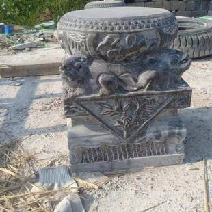 古实花心柱墩石建柱墩石雕柱脚石石柱基石青石柱础石岗岩石柱墩石