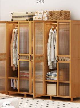 衣柜家用型20577卧室出用简易组装房经济楠竹儿童小户型租收纳柜