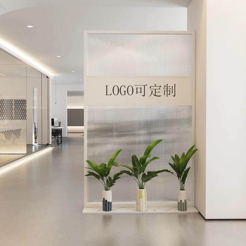 商用代简约铁艺公司屏风客厅玻璃隔断办门公现进遮挡入户前sfgc55
