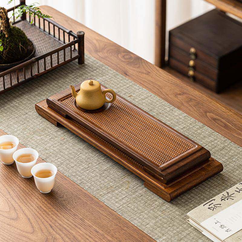书卷重竹盘家用中式方形茶台干泡盘禅意托茶托盘X2404070壶承茶壶
