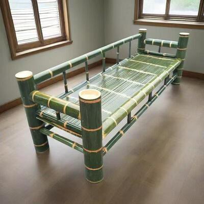 民宿禅中式竹制竹OSC沙发床纯手工竹制床罗汉床楠竹家具意床躺榻