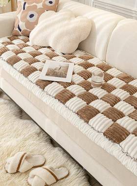 沙发垫加绒加厚头垫NDT飘窗垫垫家榻榻米垫子防滑毛居绒一馒坐件