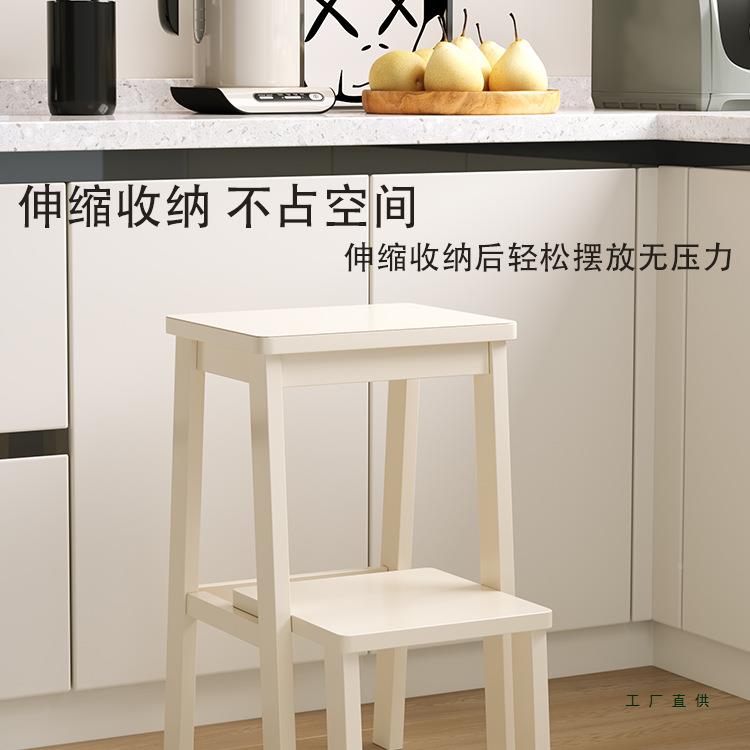 家用实木梯脚客厅卧凳室折F979HT7T叠踏凳登高椅梯阶凳抽拉多功能