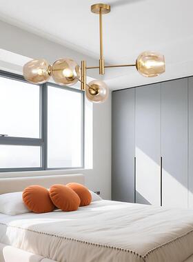 n北欧吊灯现网代简约个错位分子吊灯餐厅客性厅主灯红is92116卧室