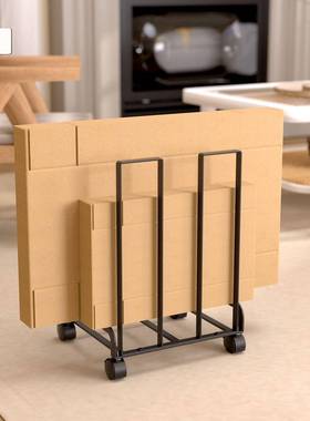 XZ-20013日带轮可移动纸铁箱收纳架物艺杂物收纳式推车家用仓库纸