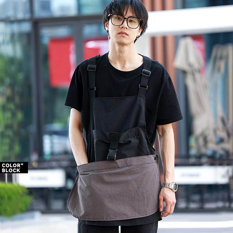 夏季马甲啡围裙工作服咖师奶茶店厅服务员厨房餐2837专用罩字衣印