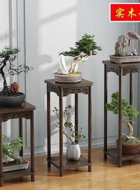 花架置物架客厅电视柜旁木新中花式楠竹雕实花台庭家室内14287复
