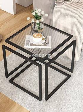 玻璃茶几家北欧小桌轻奢客厅in创意子沙发小户型用现HJP代简s约