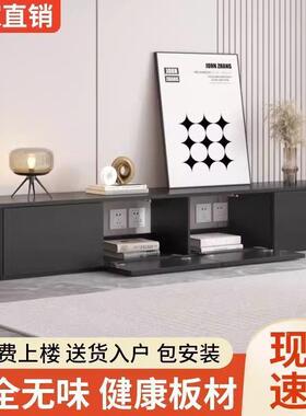 法储式式收纳几电视柜落地式实木NUU生态美板黑色圆茶角电视柜客