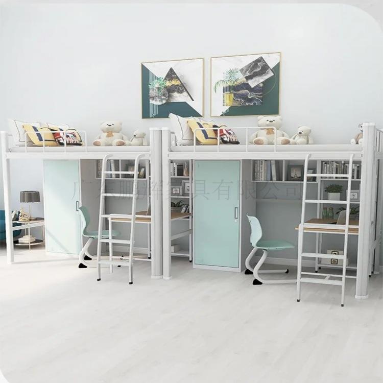 学舍生公寓床宿上下床功双层带书桌衣下1103柜上床桌高低床多能组