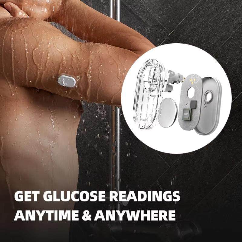 硅测硅基基动感动态血仪动免扎手指糖14天监数值新包态血糖监测