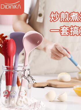 辅i食餐QZF具硅胶铲ddin套ika厨具辅件食工具5装不粘锅铲子汤勺