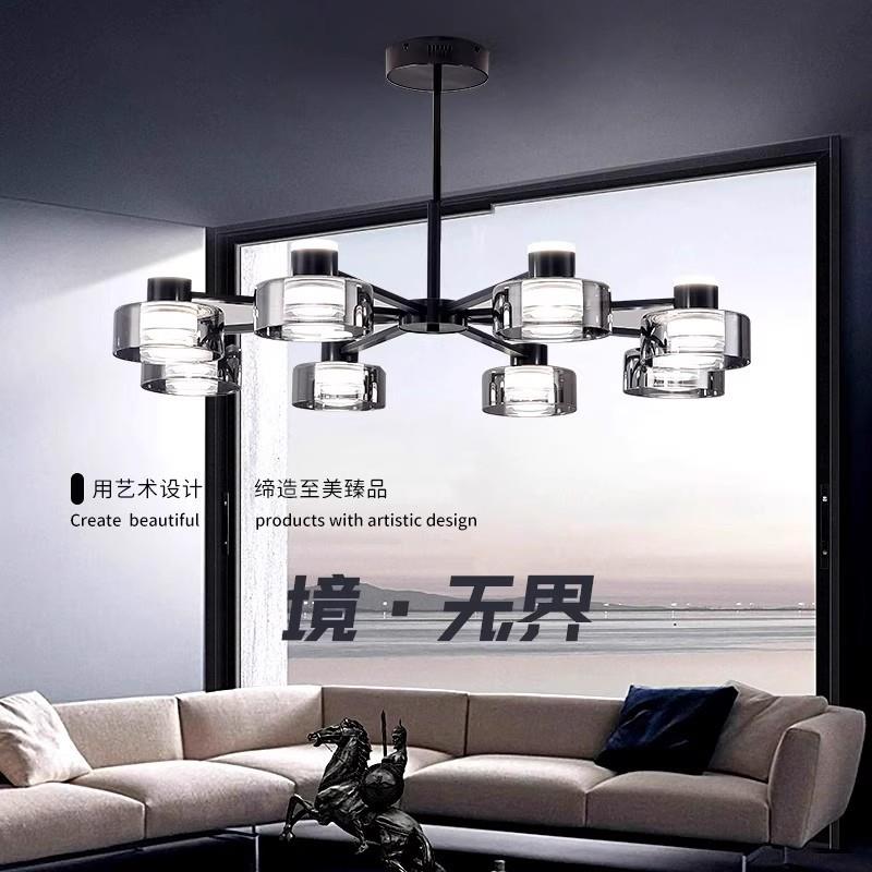 式轻奢客厅意餐厅吊灯灯全屋现代简约轻奢北灯73111欧极简吧台创