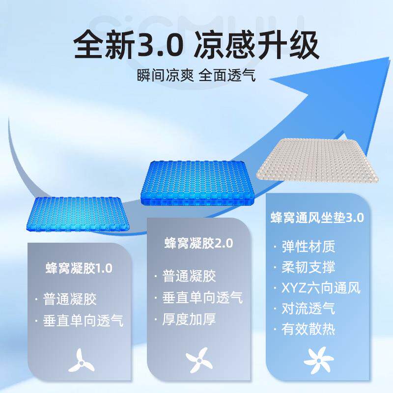 现公货透气坐垫通风办椅凉汽111垫空车网格蜂窝塑料办公室冰镂垫