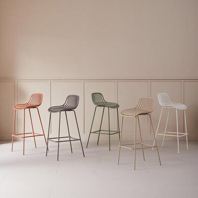 ins北欧882吧吧台椅家用代靠背高脚椅椅网红吧凳咖啡厅现简酒吧约